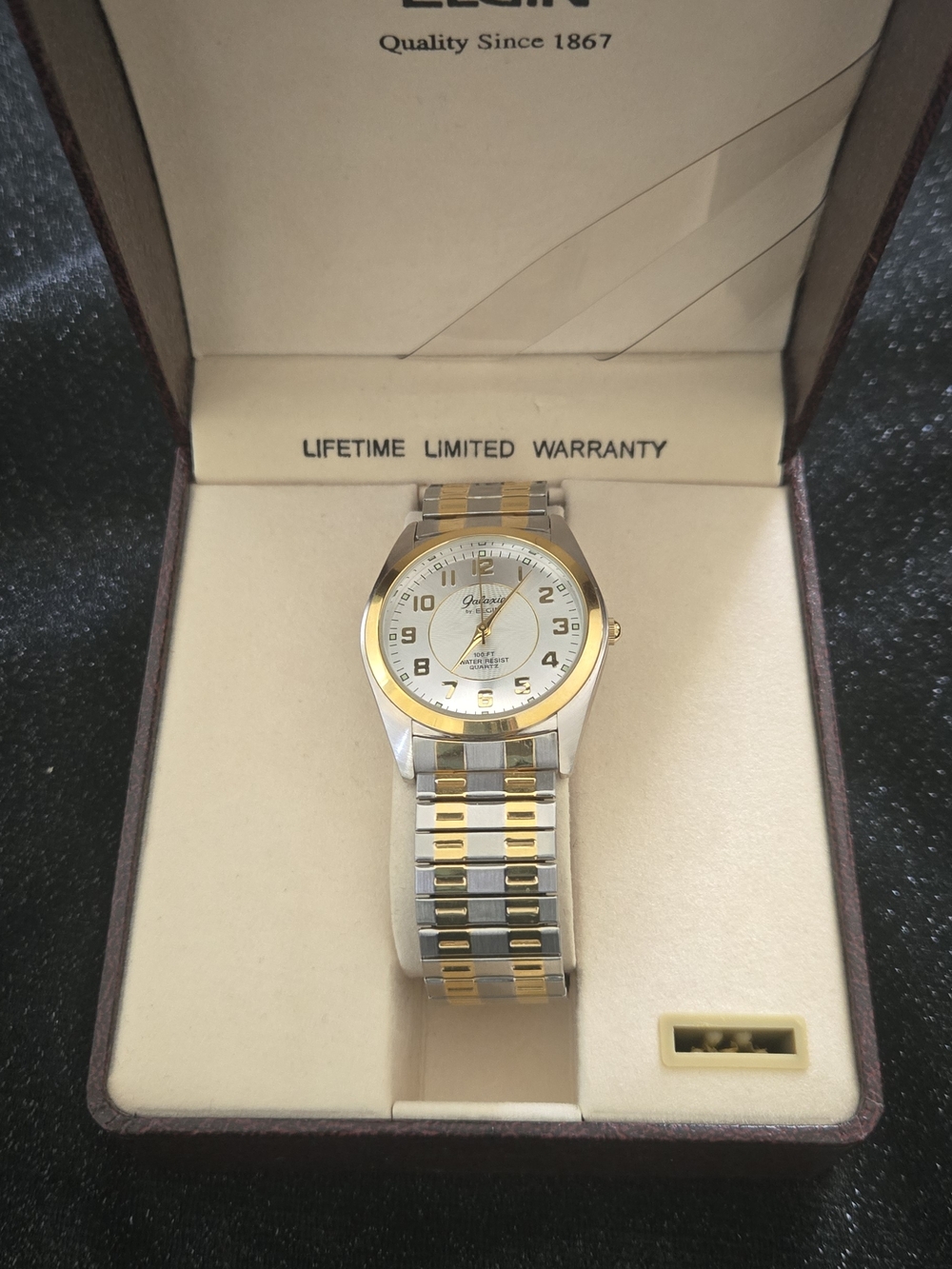 Gold & Silver Two-Tone Wristwatch, GALAXIE BY ELGIN MEN'S $60